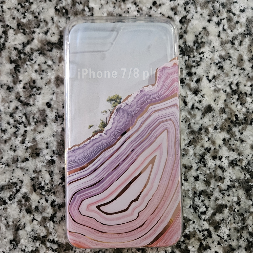 ORIBOX‎ iPhone Case.  Compatible 7 / 8 Plus. Clear Blush Agata. NEW